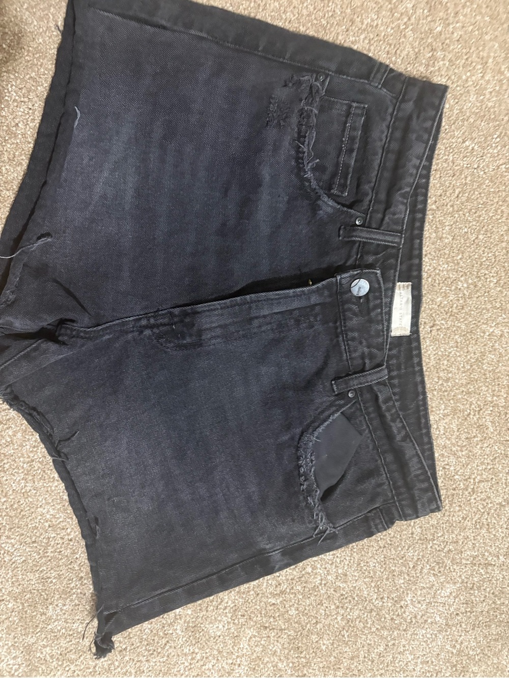 Altar'd State Black Distressed Denim Cutoff Shorts